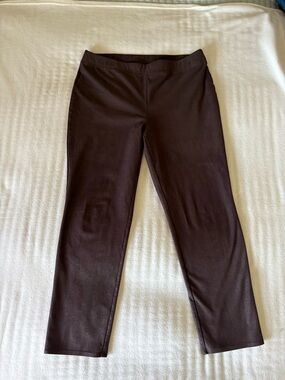 Chicos Women’s Size 1 US 8 Faux Suede Pants Jegging Expresso Brown Pull On